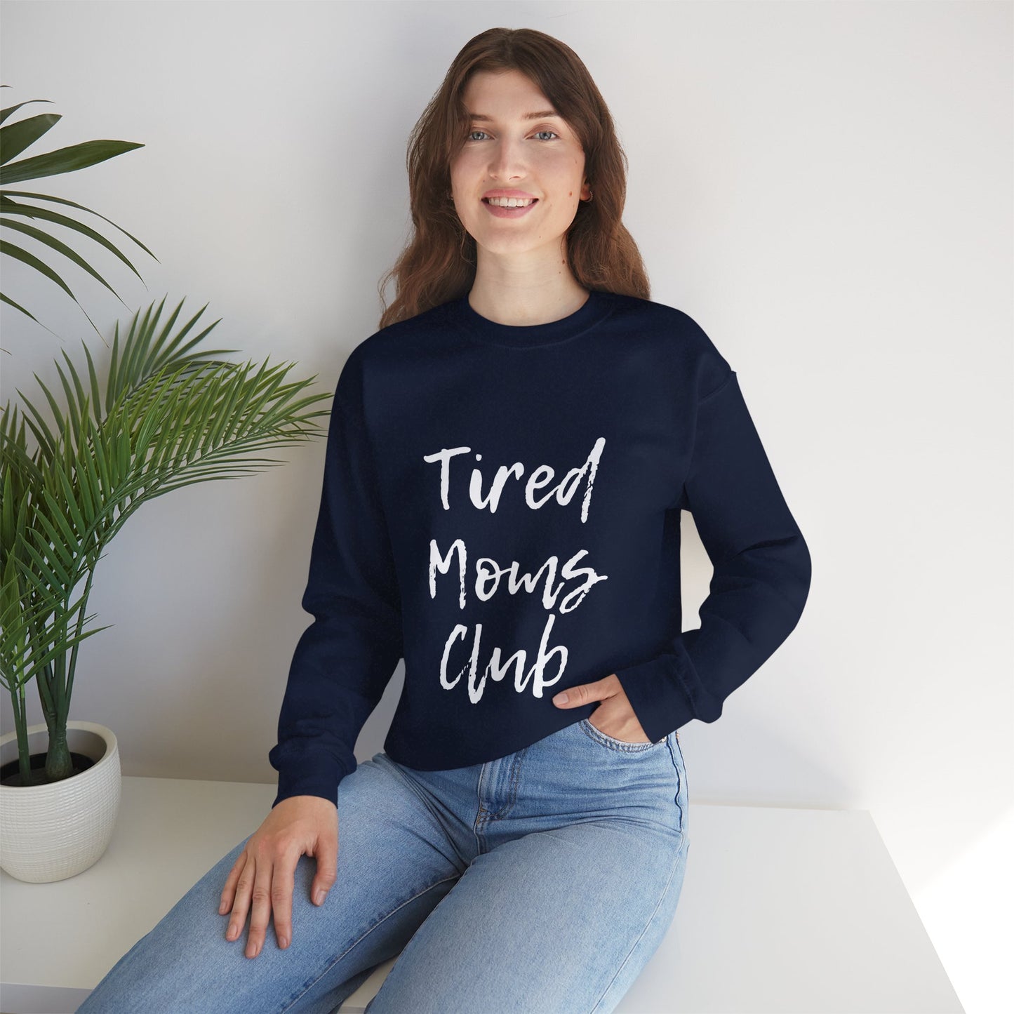 "Tired Moms Club" Unisex Heavy Blendâ„¢ Crewneck Sweatshirt