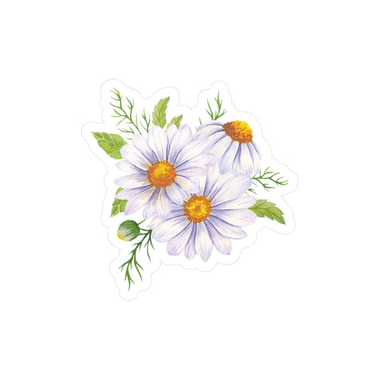 White Daisy Kiss-Cut Vinyl Decal