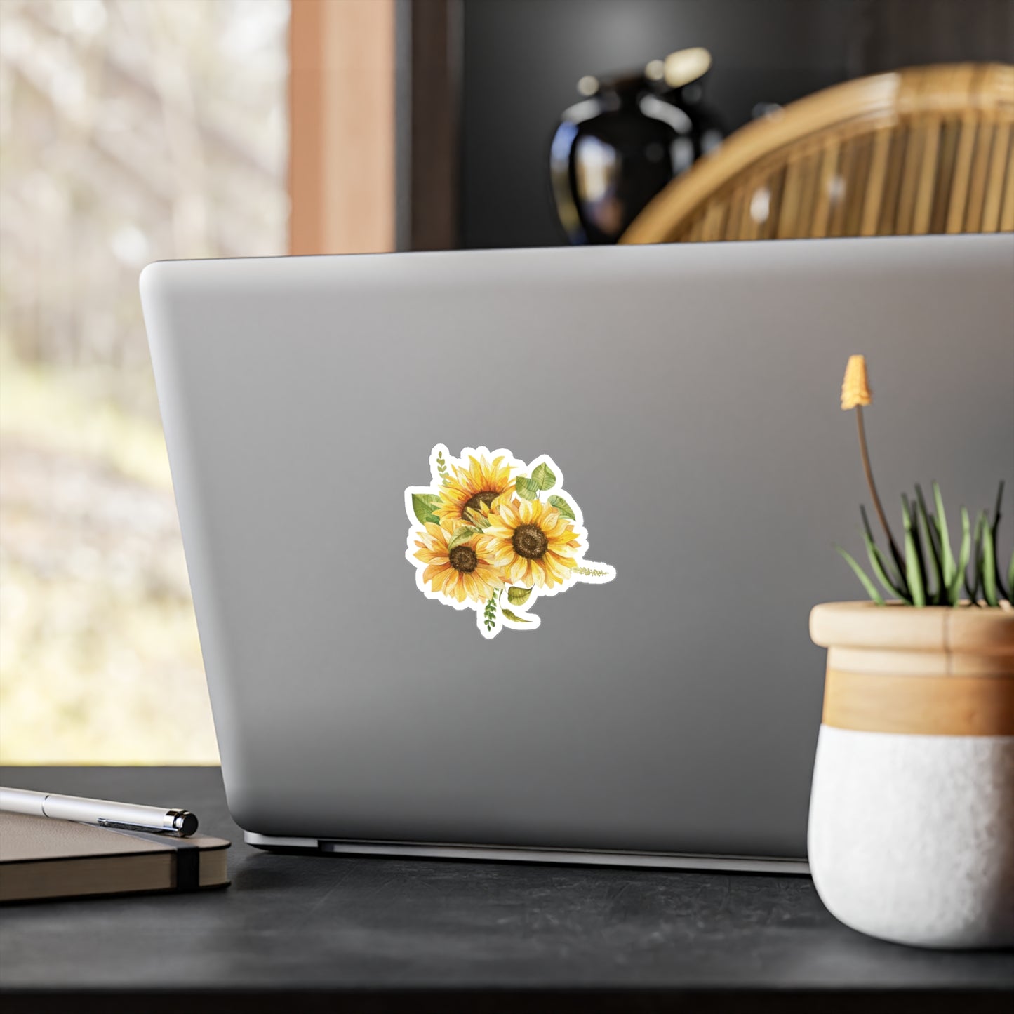 Three Sunflowers Kiss-Cut Vinyl Decal