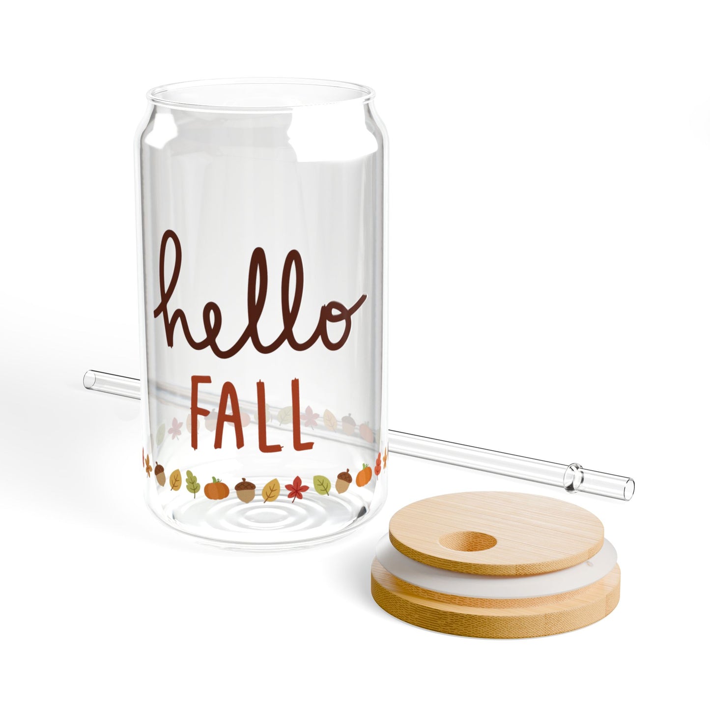 "Hello Fall" Sipper Glass, 16oz