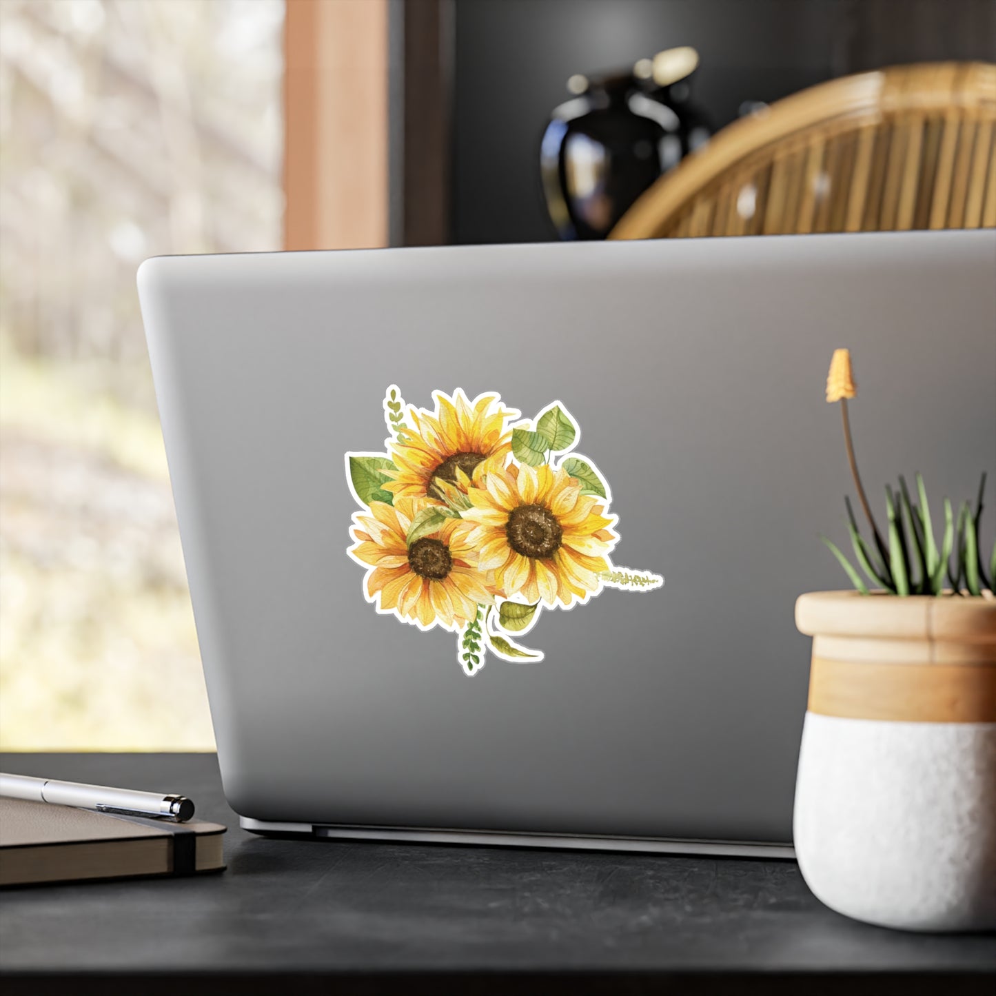 Three Sunflowers Kiss-Cut Vinyl Decal