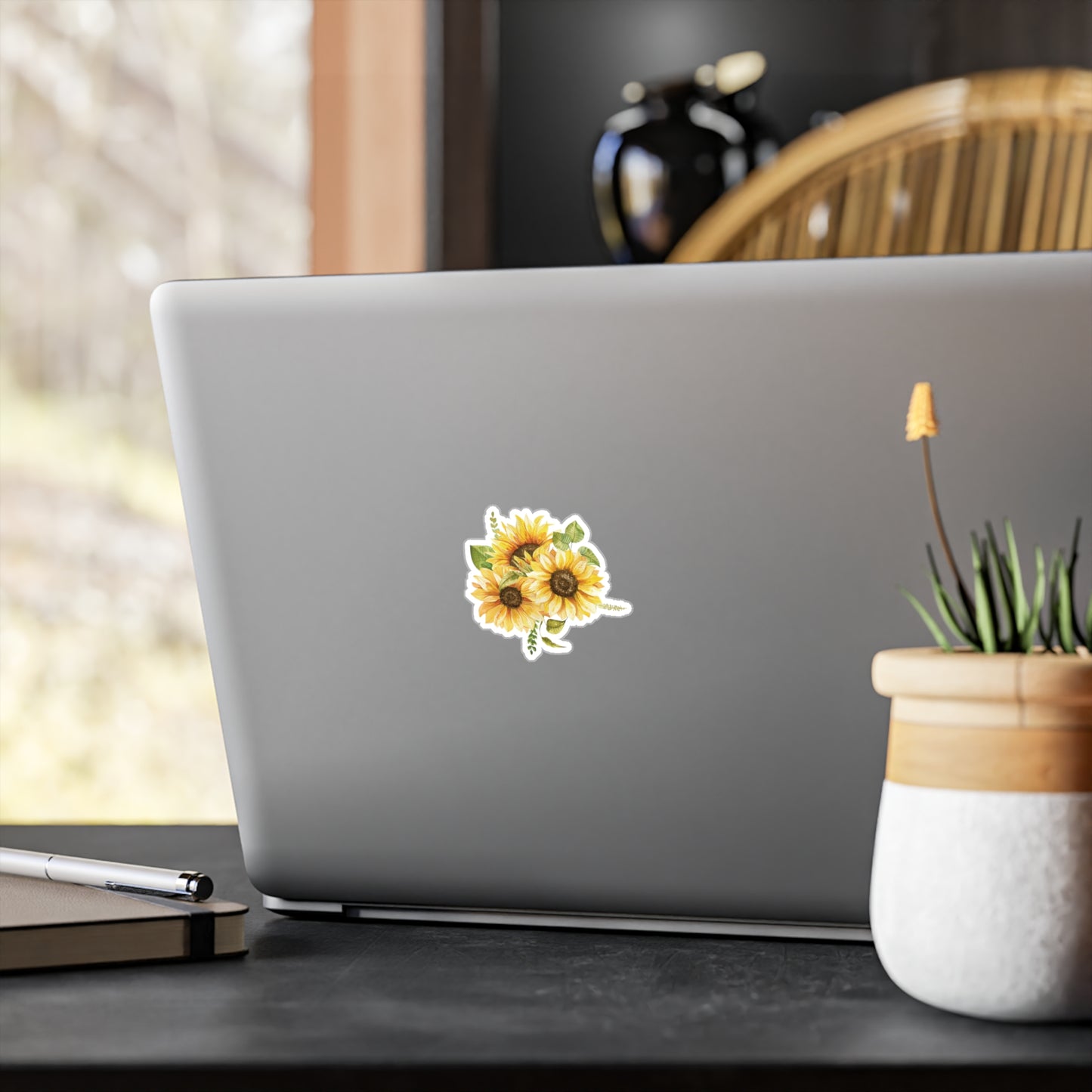 Three Sunflowers Kiss-Cut Vinyl Decal