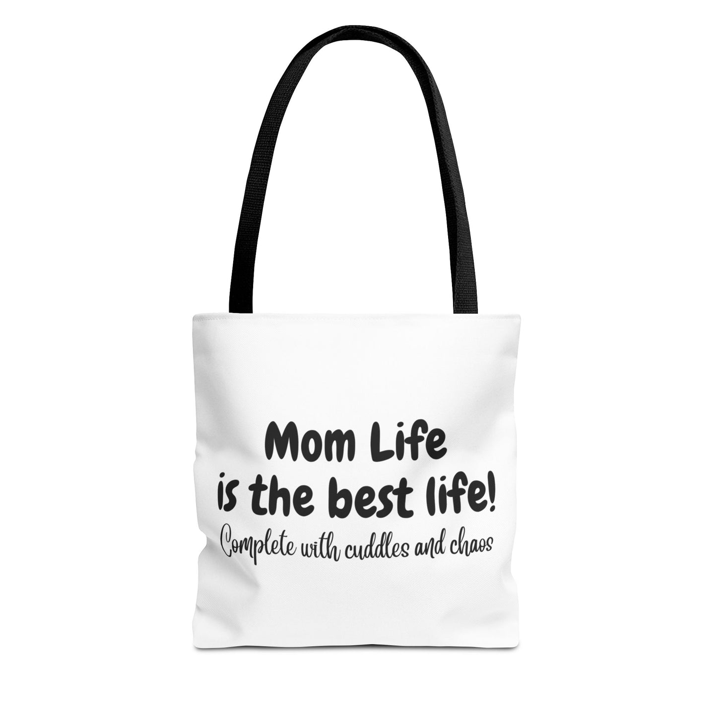 "Mom Life is the Best Life" White Tote