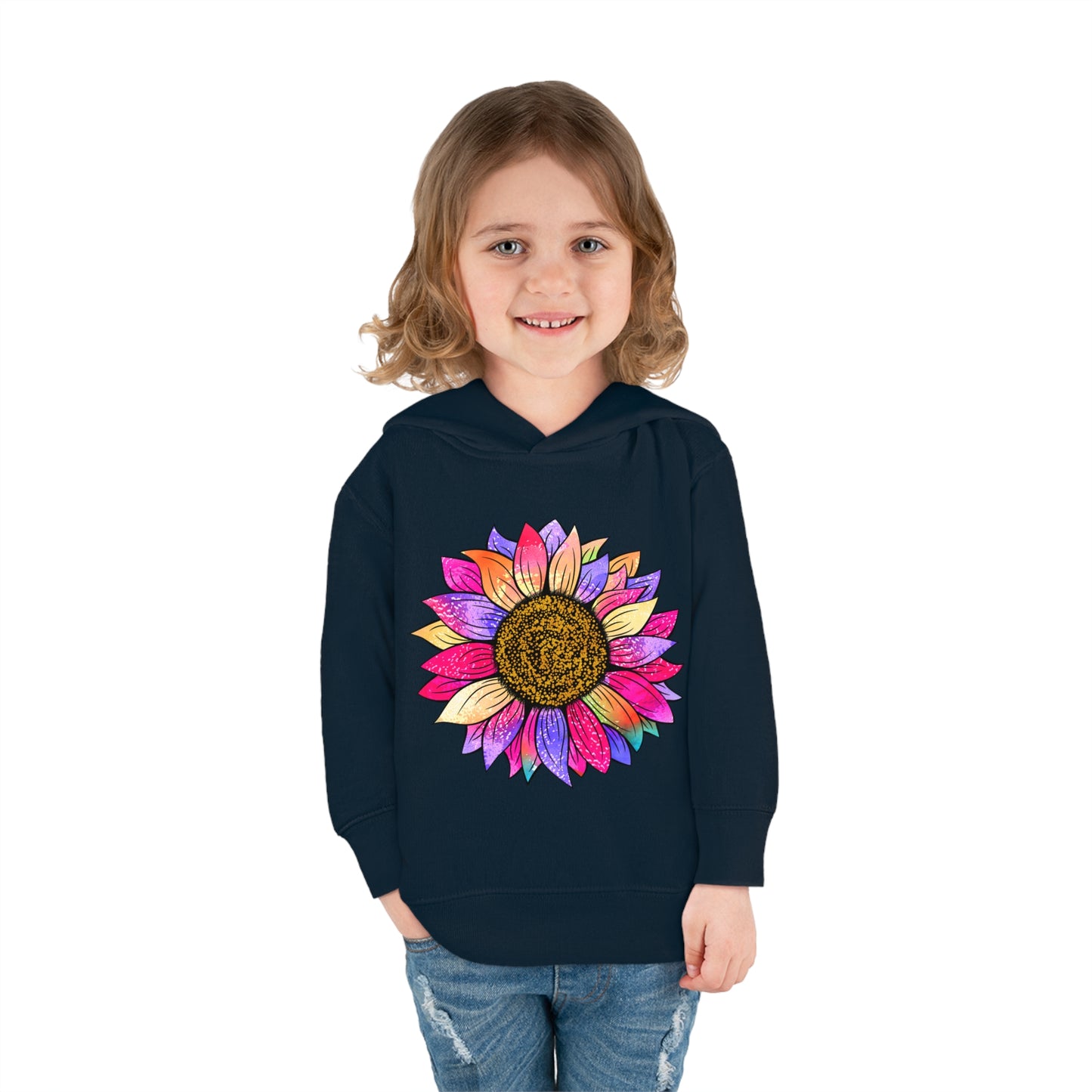 Colorful Sunflower Toddler Pullover Fleece Hoodie