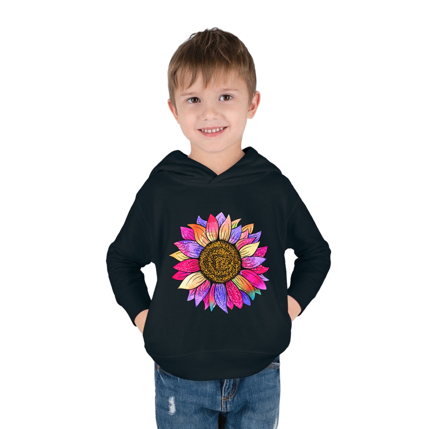 Colorful Sunflower Toddler Pullover Fleece Hoodie