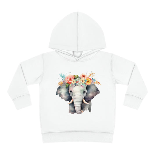 Elephant with a Flower Crown Toddler Pullover Fleece Hoodie