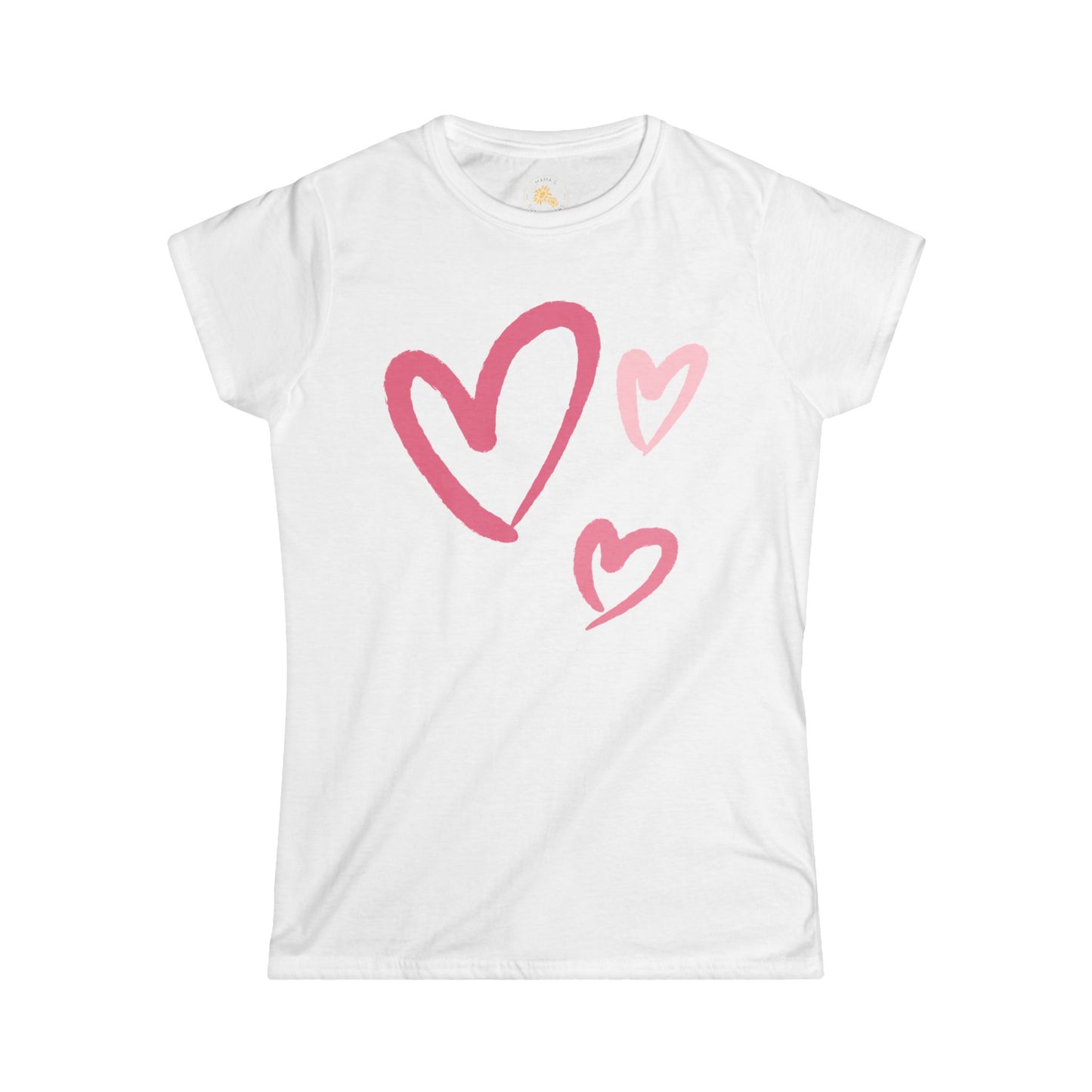 "Pink Hearts" - Women's Softstyle Tee