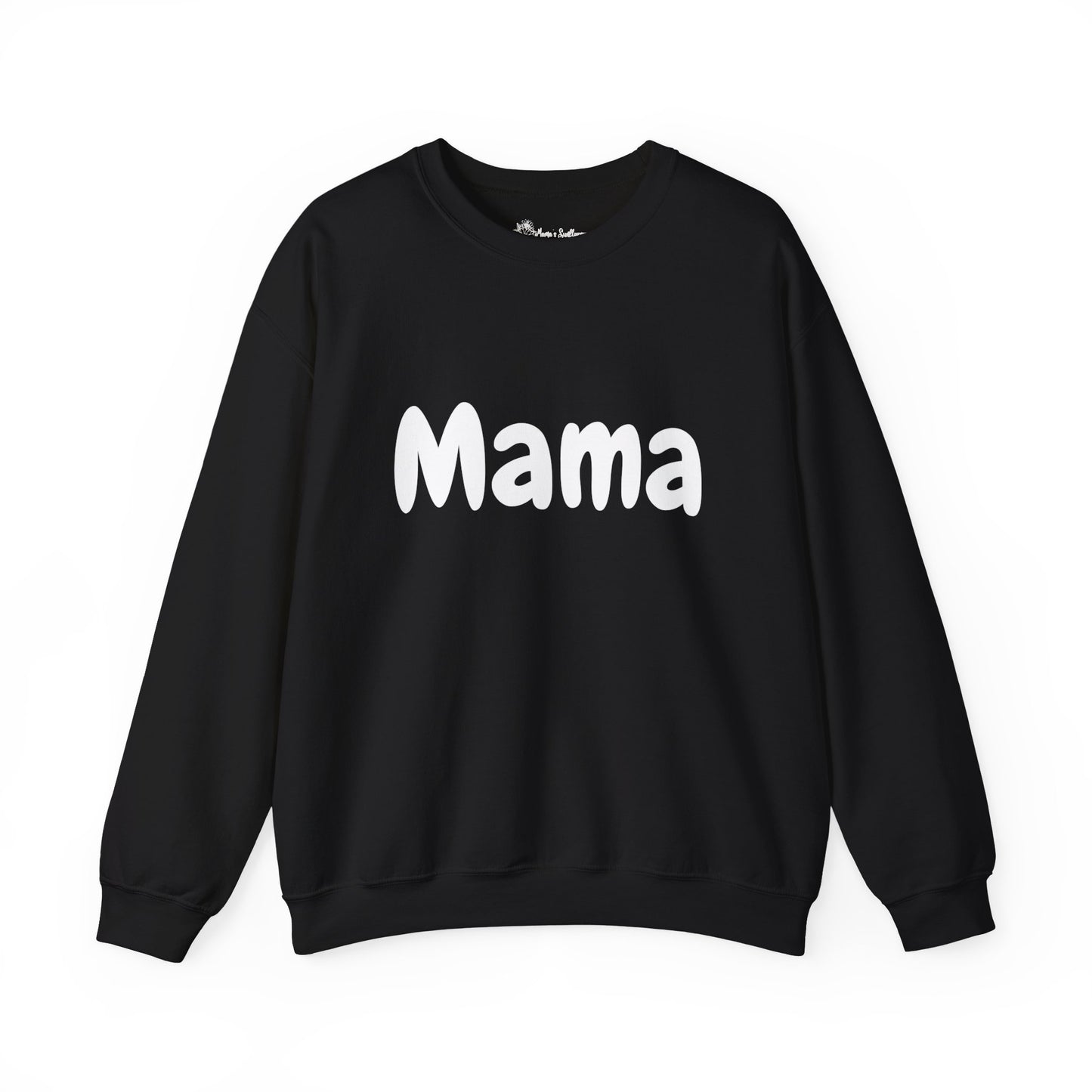 "Mama" White and Black Unisex Heavy Blend™ Crewneck Sweatshirt