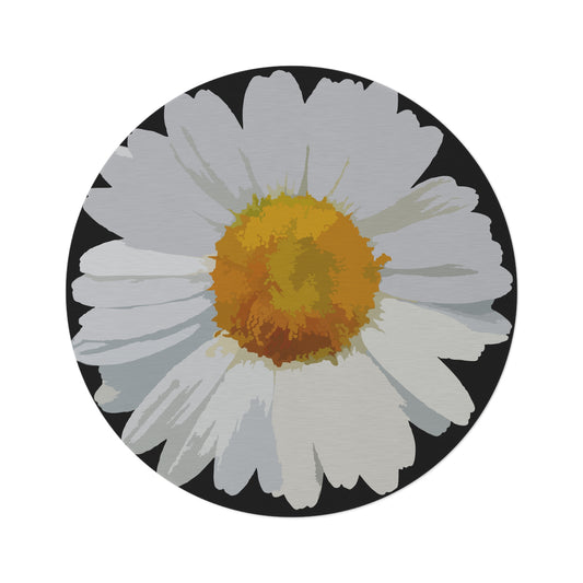 Daisy Black Round Rug