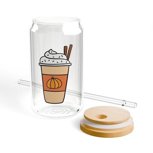 Pumpkin Latte Sipper Glass, 16oz