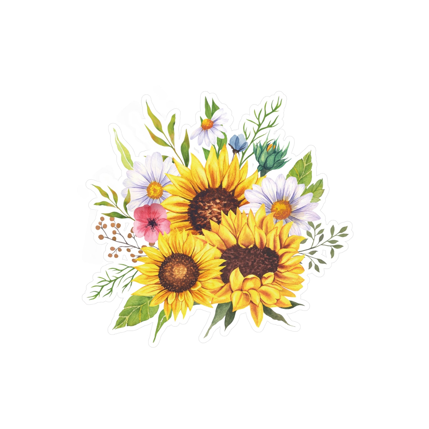 Three Sunflowers Kiss-Cut Vinyl Decal