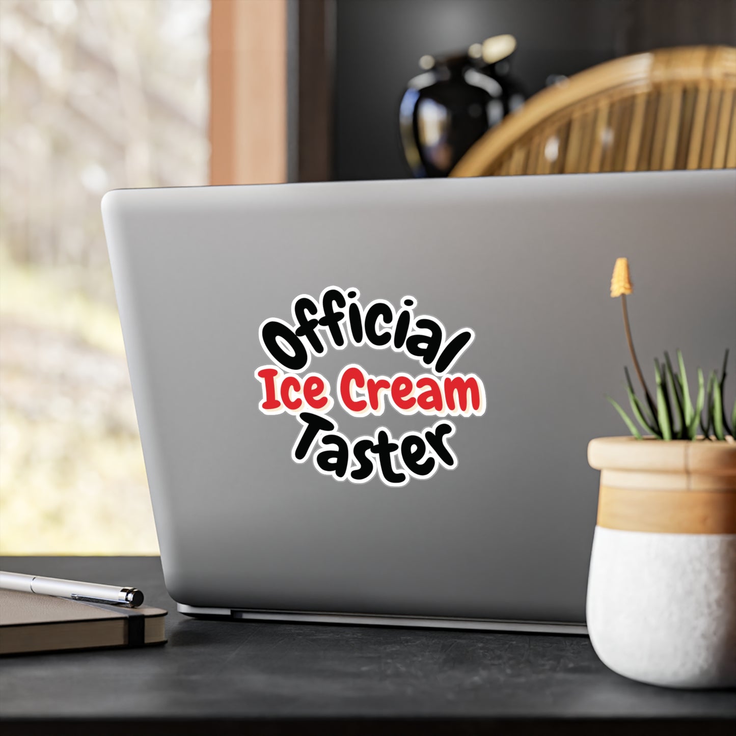 "Official Ice Cream Taster" Red Kiss-Cut Vinyl Decal