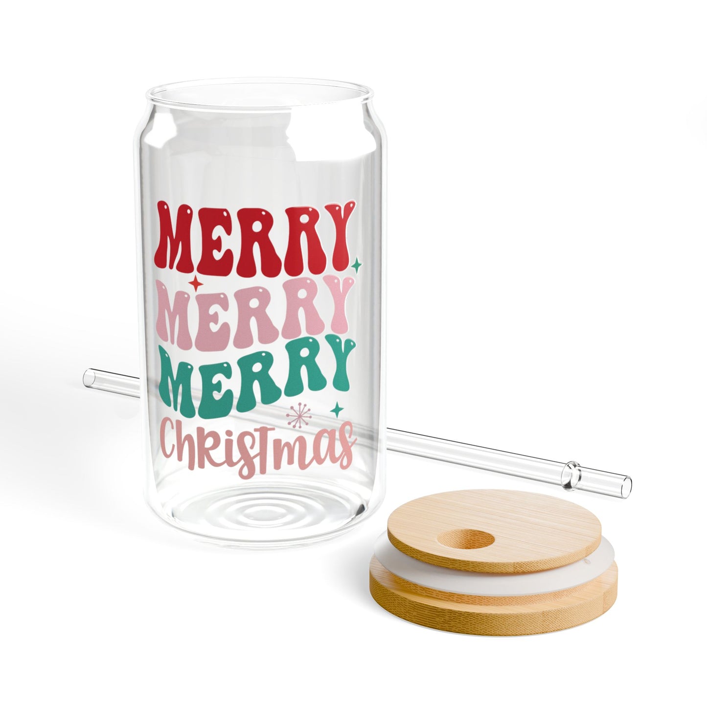 "Merry Merry Merry Christmas" Sipper Glass, 16oz