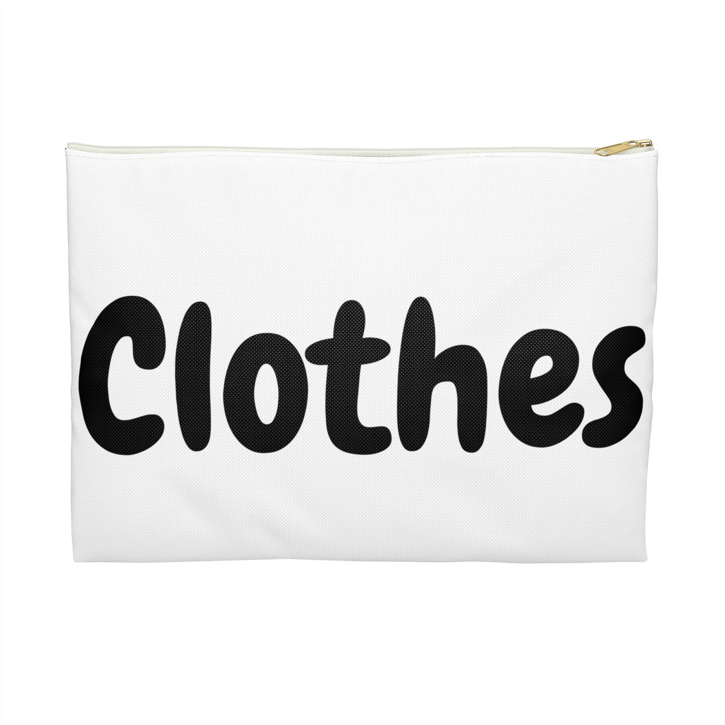 "Clothes" White Accessory Pouch