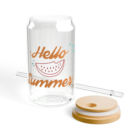 "Hello Summer" Sipper Glass, 16oz