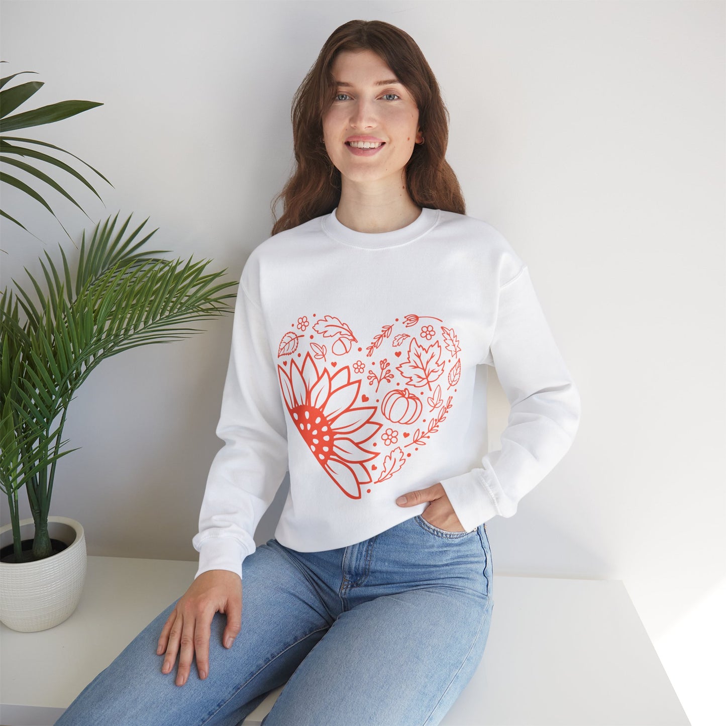 Fall Heart Unisex Heavy Blend™ Crewneck Sweatshirt