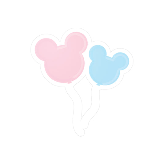 Pink and Blue Mouse Balloons Kiss-Cut Vinyl Decal