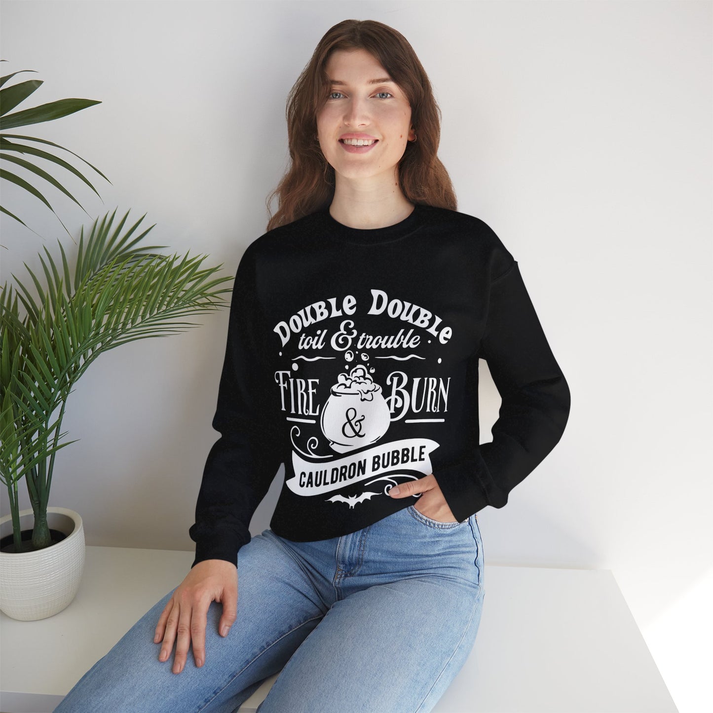 "Double Double Toil & Trouble" Unisex Heavy Blend™ Crewneck Sweatshirt