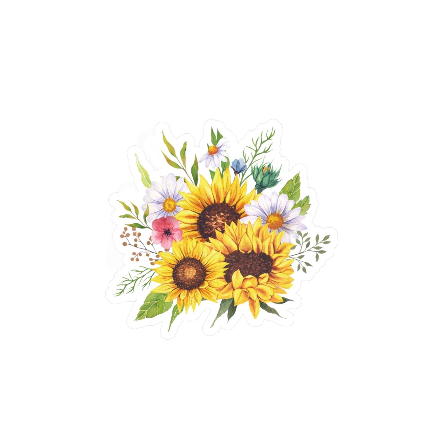 Three Sunflowers Kiss-Cut Vinyl Decal