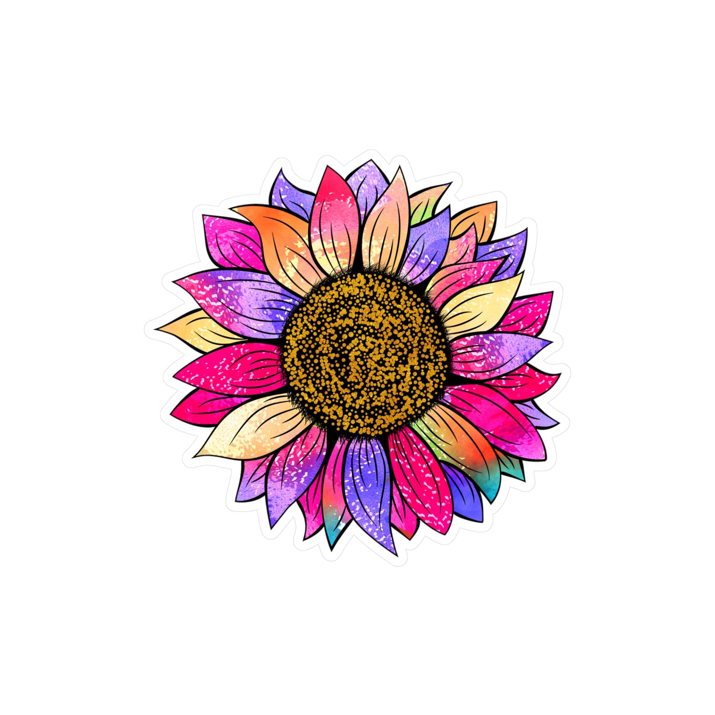 Colorful Sunflower Kiss-Cut Vinyl Decal