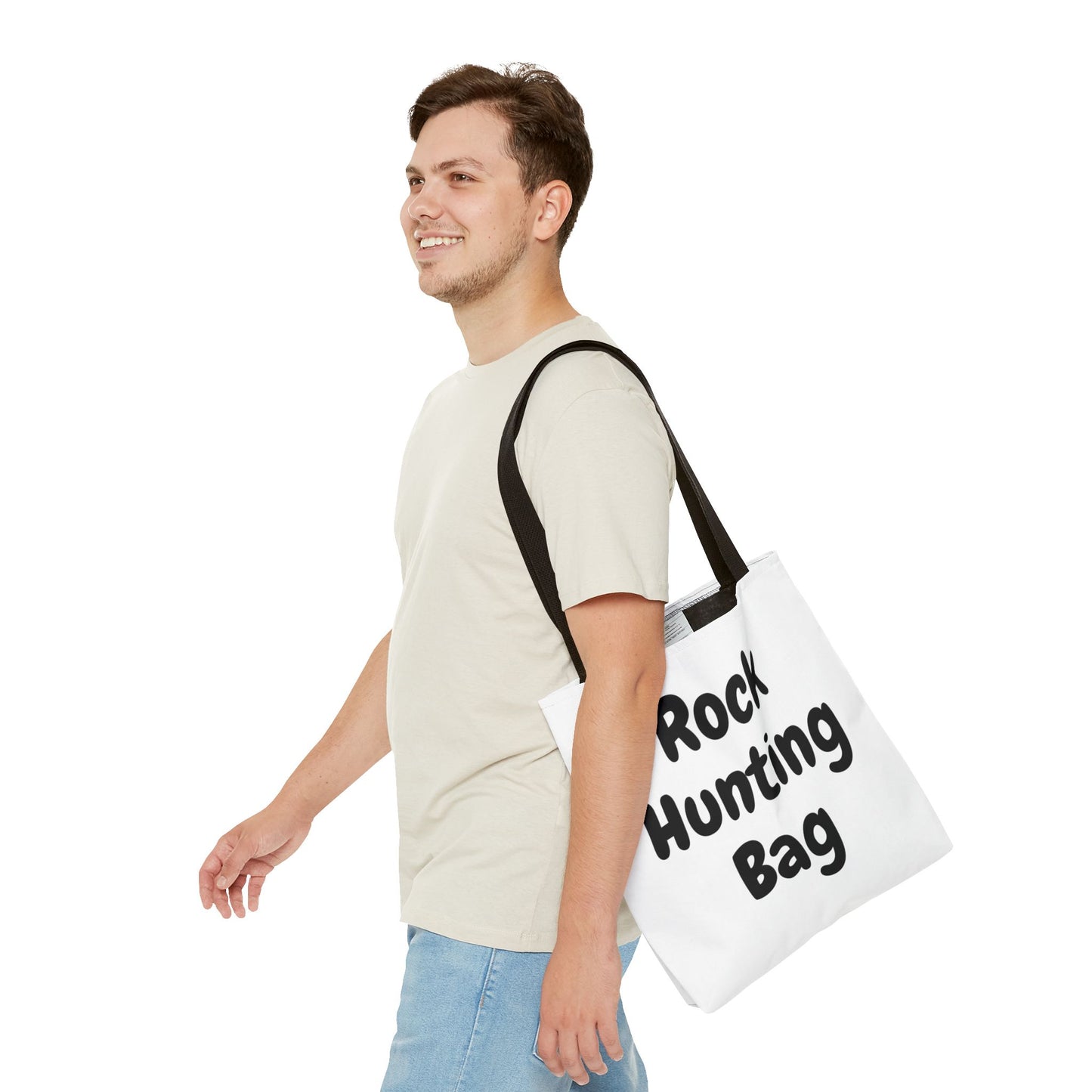 "Rock Hunting Bag" White Tote