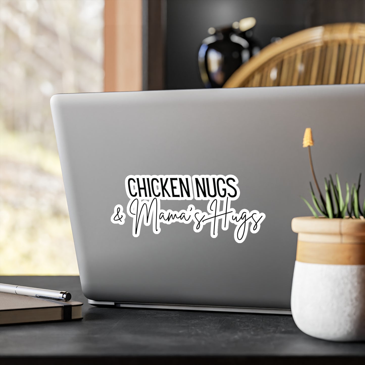 "Chicken Nugs & Mama's Hugs" Kiss-Cut Vinyl Decal