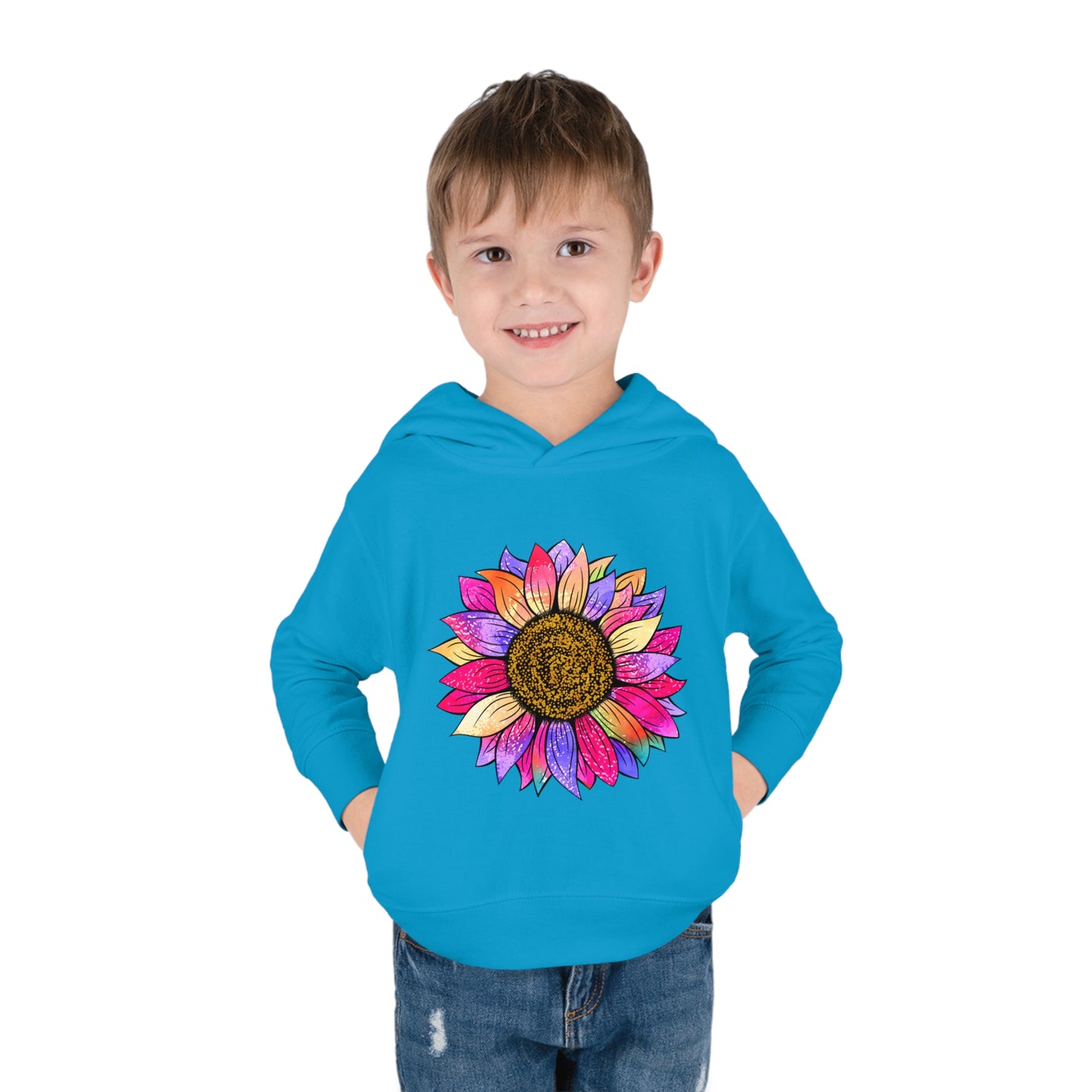 Colorful Sunflower Toddler Pullover Fleece Hoodie