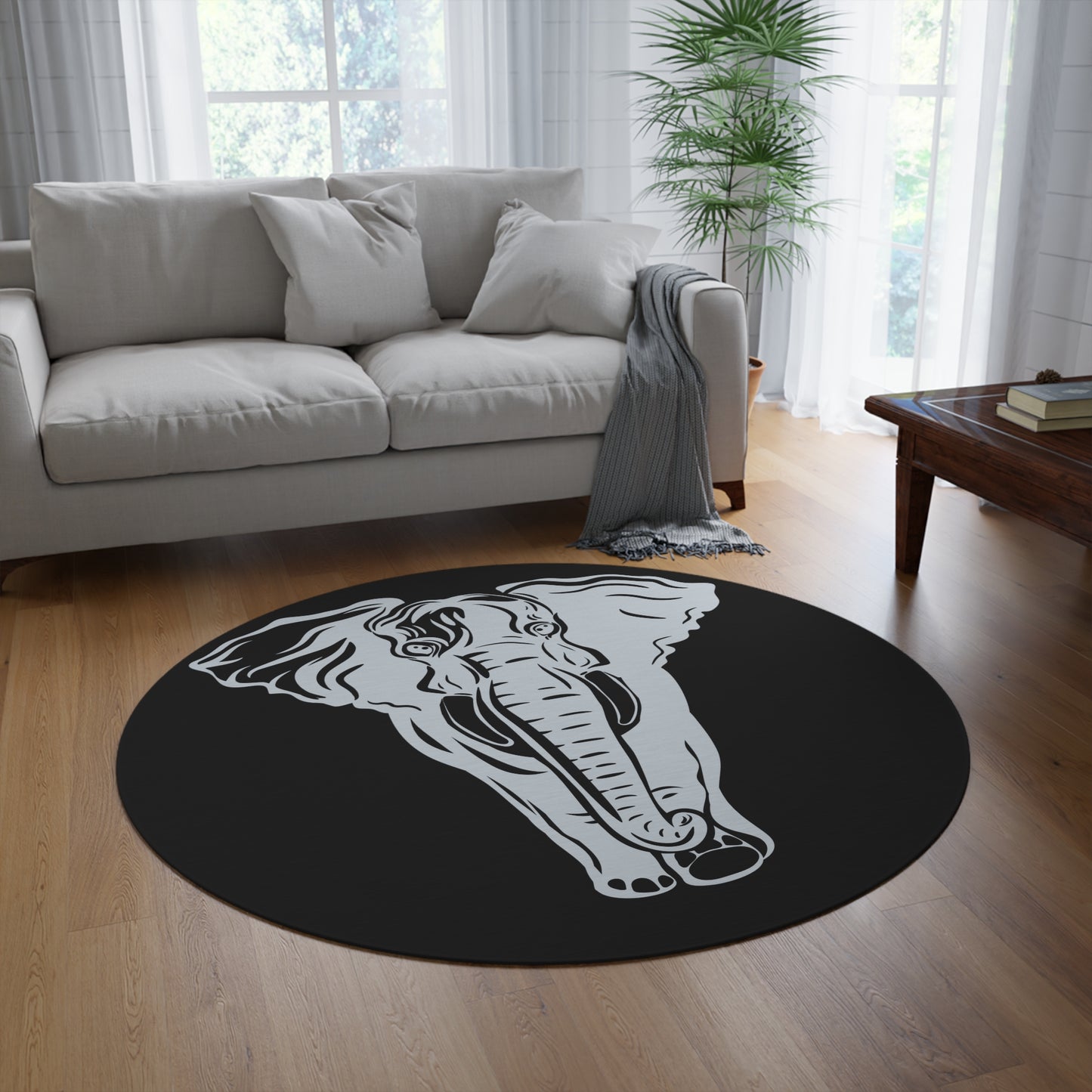 Elephant Round Rug