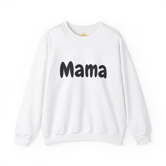 "Mama" White and Black Unisex Heavy Blend™ Crewneck Sweatshirt