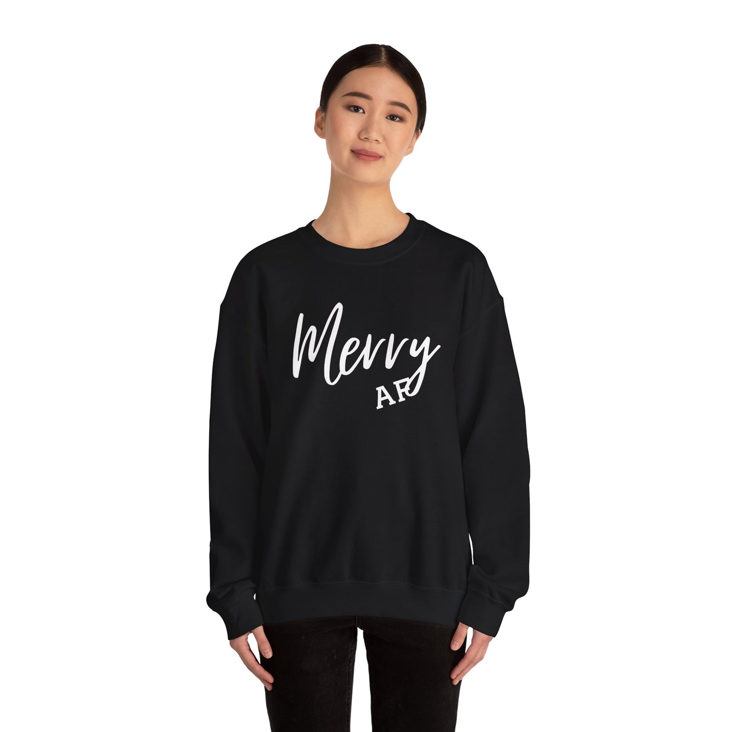 "Merry AF" Unisex Heavy Blend™ Crewneck Sweatshirt