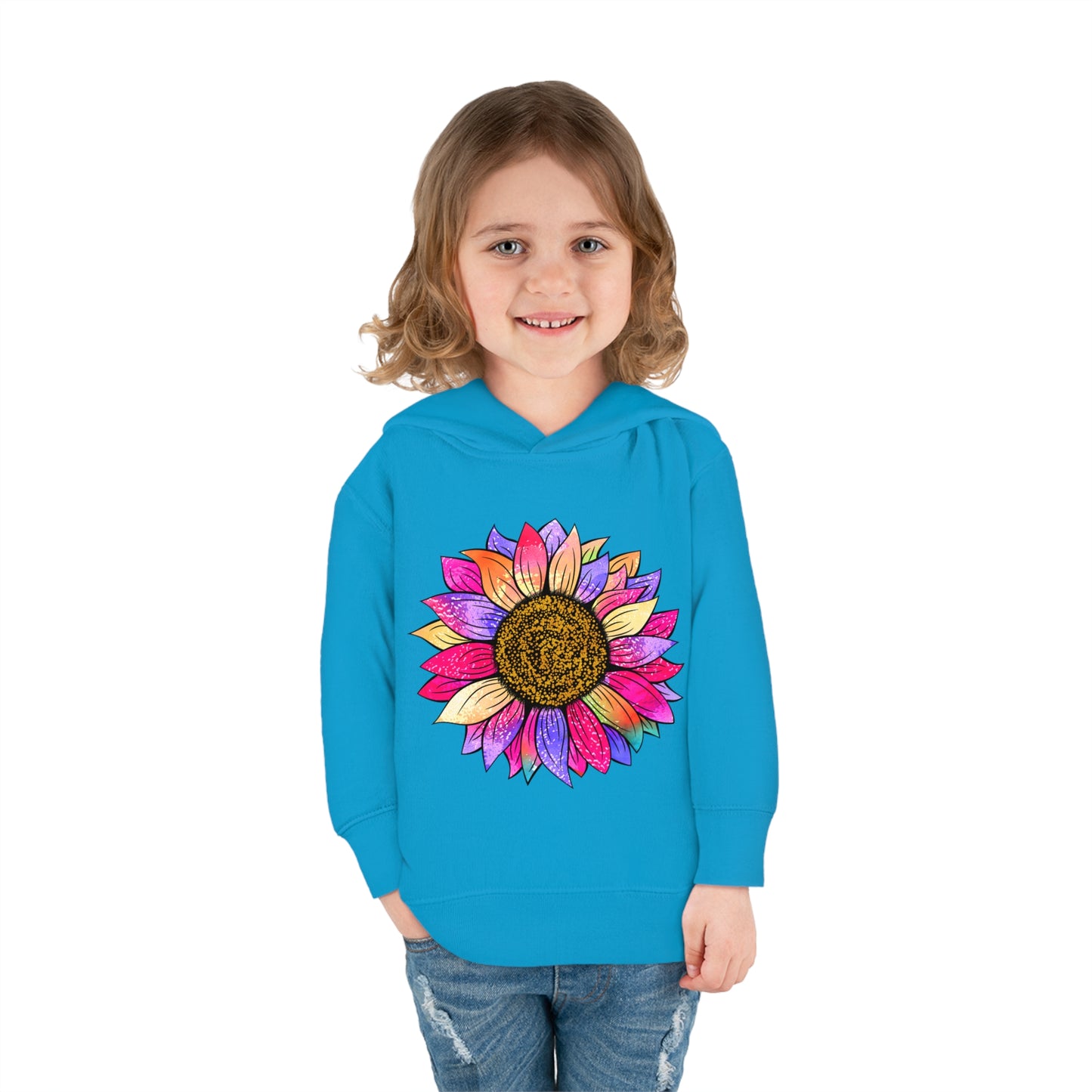 Colorful Sunflower Toddler Pullover Fleece Hoodie