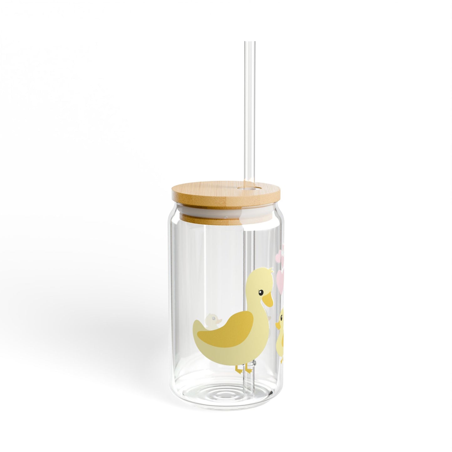 Mama and Her Three Ducklings Sipper Glass, 16oz