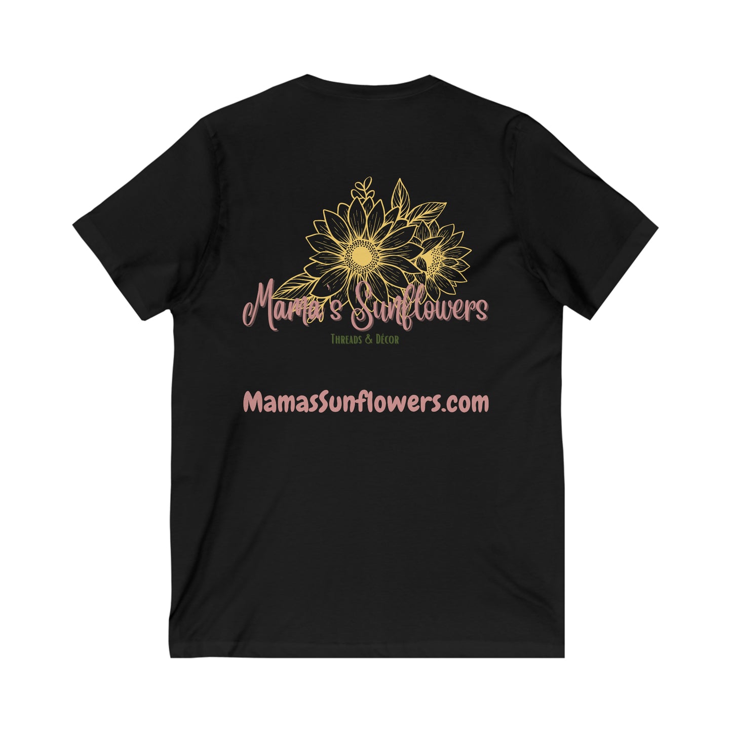 Mama's Sunflowers Ladies' V-Neck T-Shirt