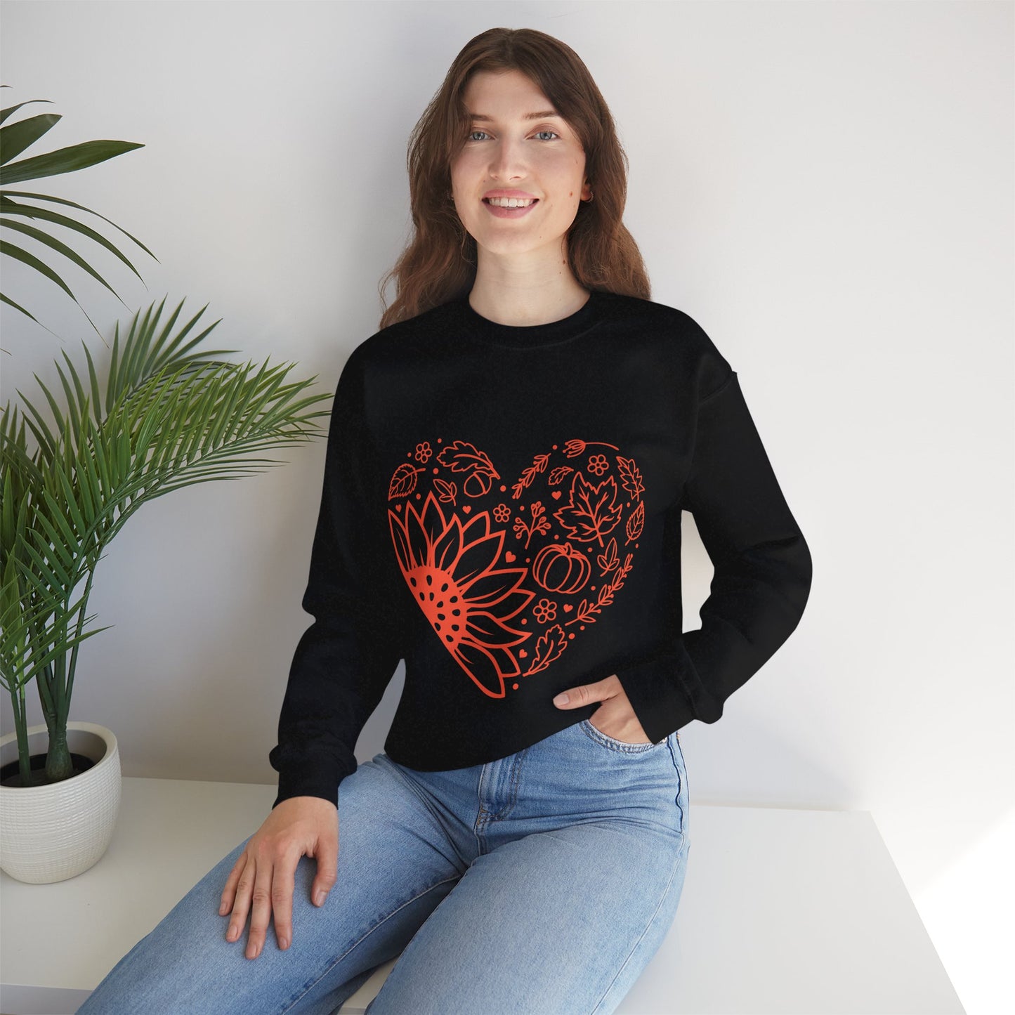 Fall Heart Unisex Heavy Blend™ Crewneck Sweatshirt