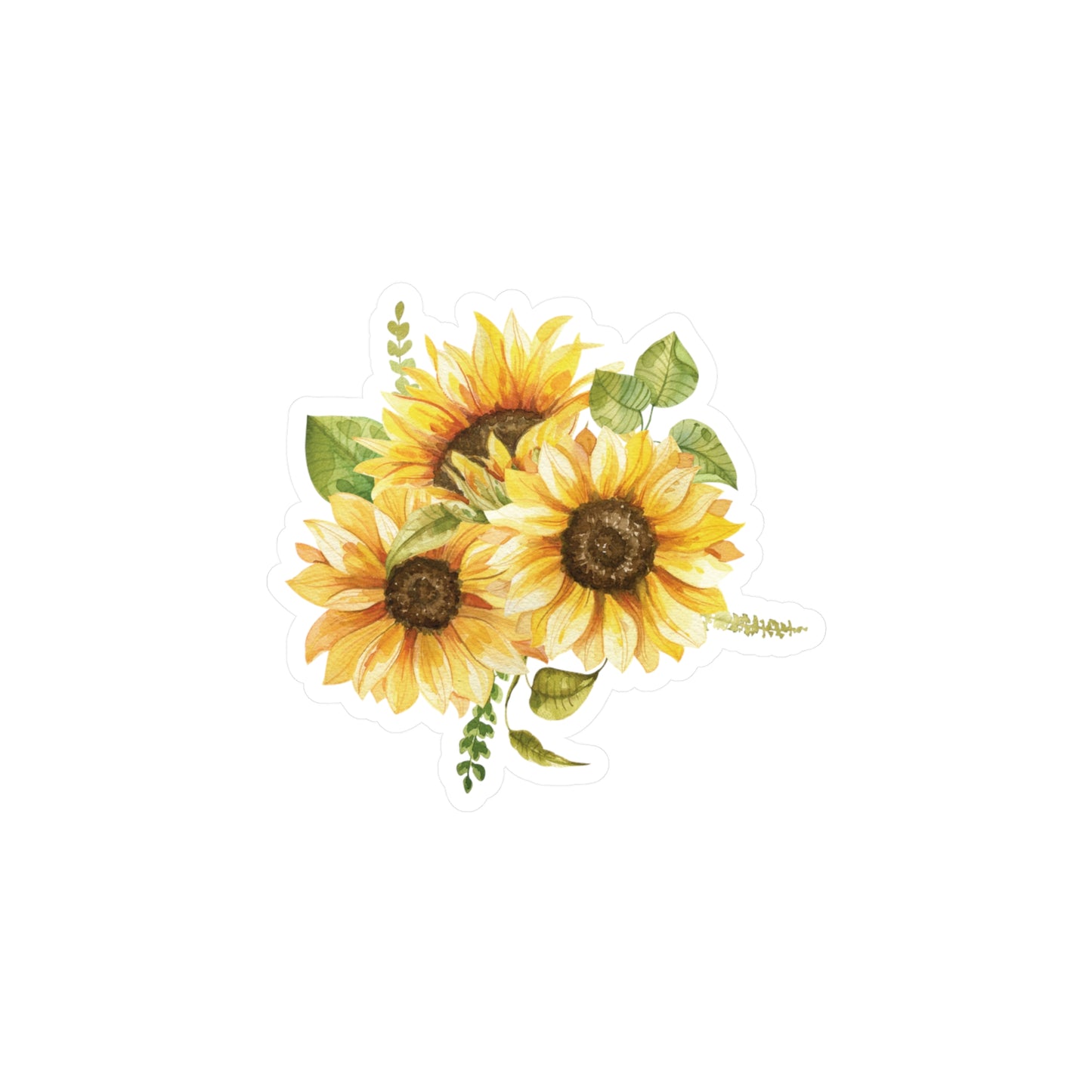 Three Sunflowers Kiss-Cut Vinyl Decal