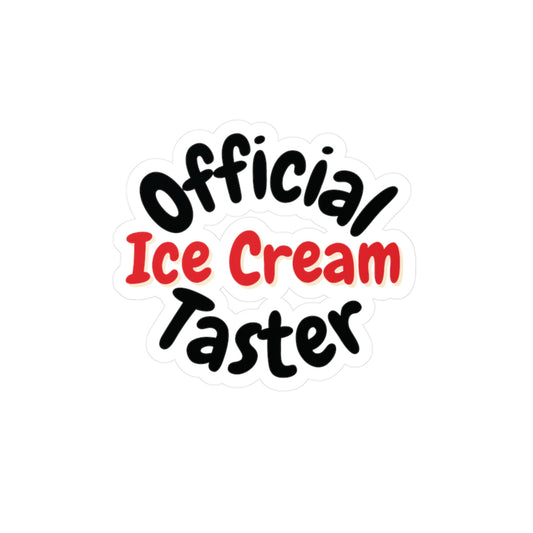 "Official Ice Cream Taster" Red Kiss-Cut Vinyl Decal