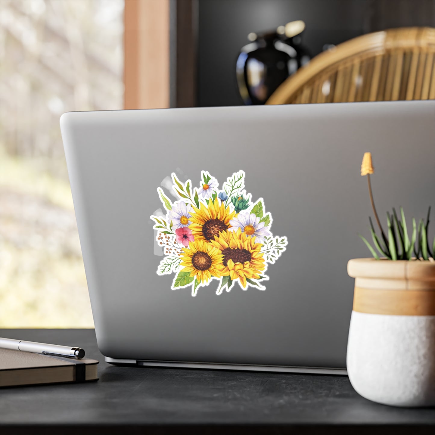 Three Sunflowers Kiss-Cut Vinyl Decal