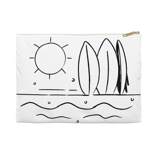 "Beachy" White Accessory Pouch