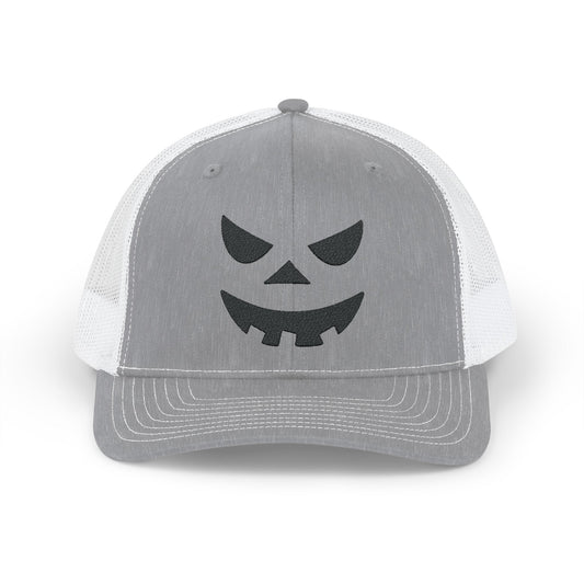 Pumpkin Face Snapback Trucker Cap