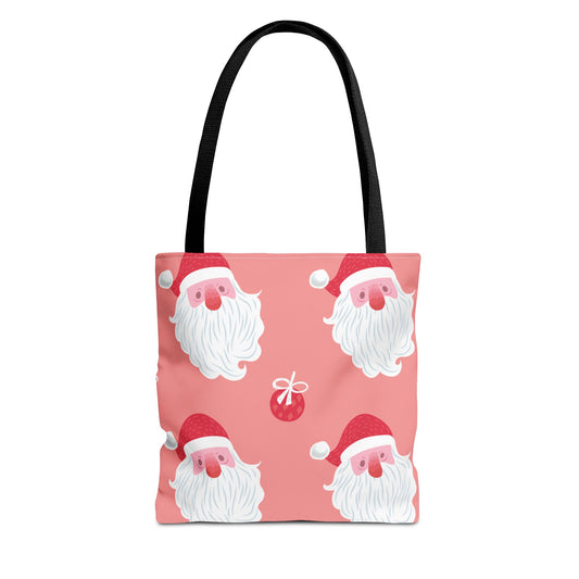 Pink Santa Repeat Tote Bag