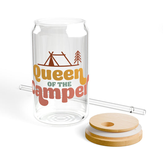 "Queen of the Camper" Sipper Glass, 16oz