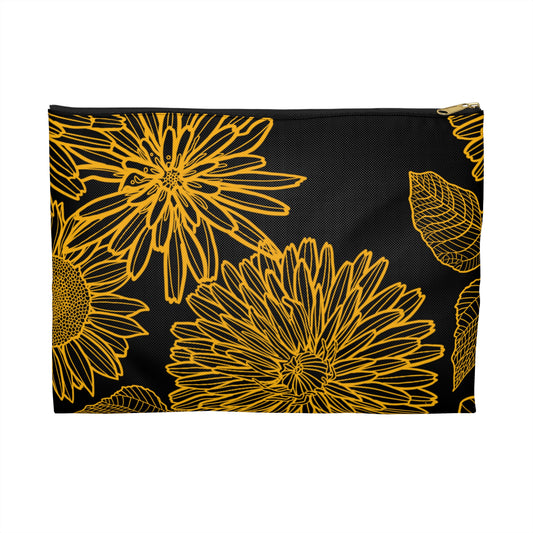 Yellow Flowers Accessory Pouch