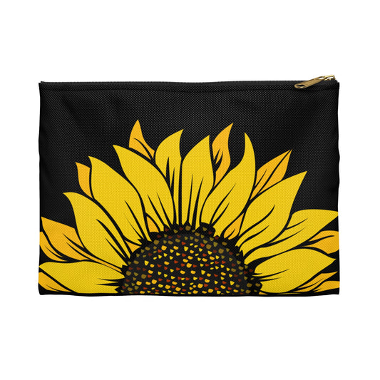 Sunflower Black Accessory Pouch