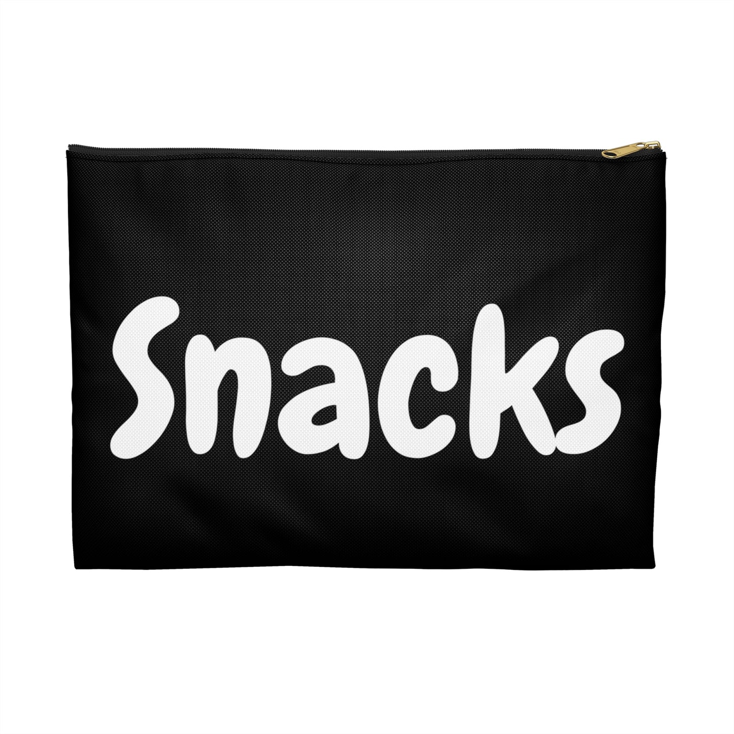 "Snacks" Black Accessory Pouch