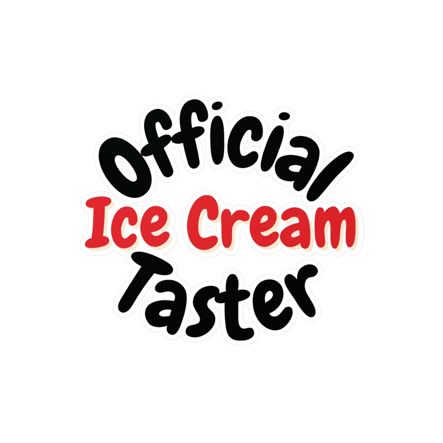 "Official Ice Cream Taster" Red Kiss-Cut Vinyl Decal