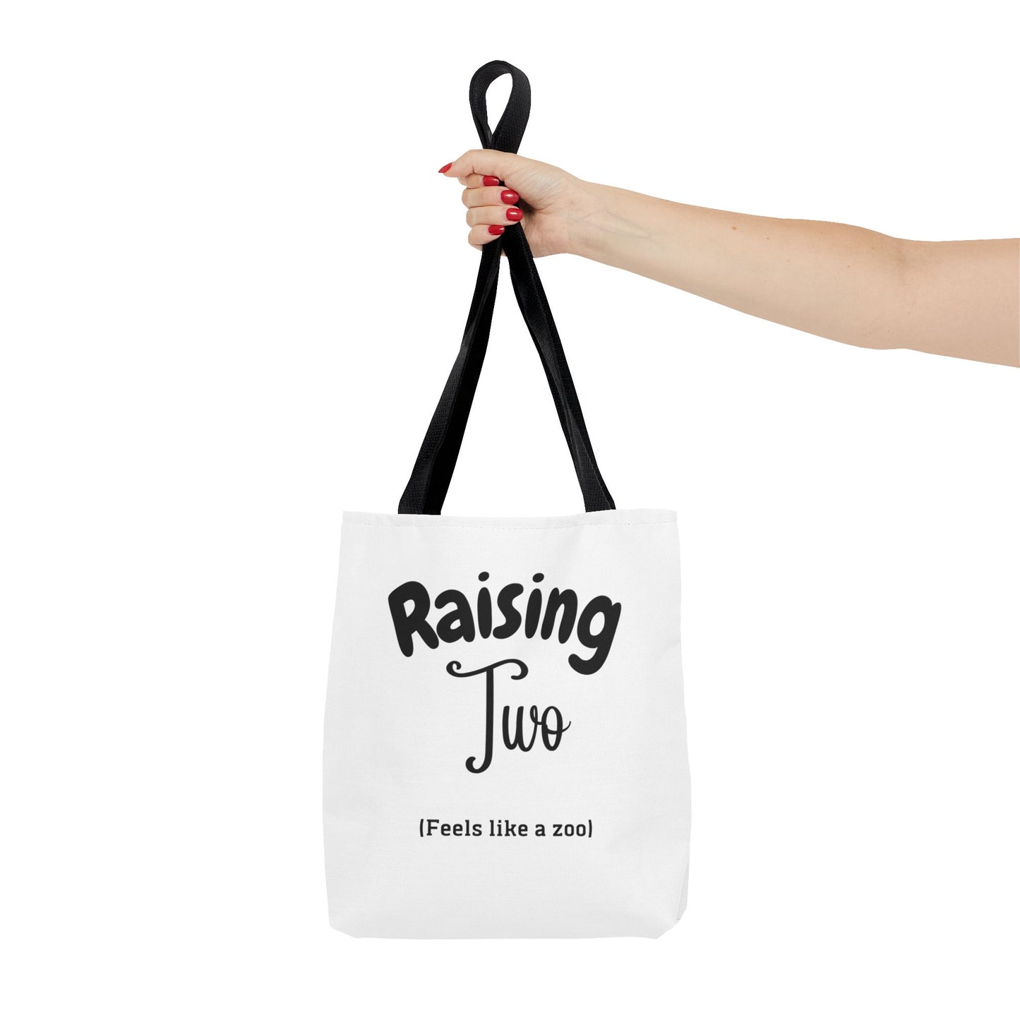 "Raising Two (Feels Like a Zoo)" White Tote