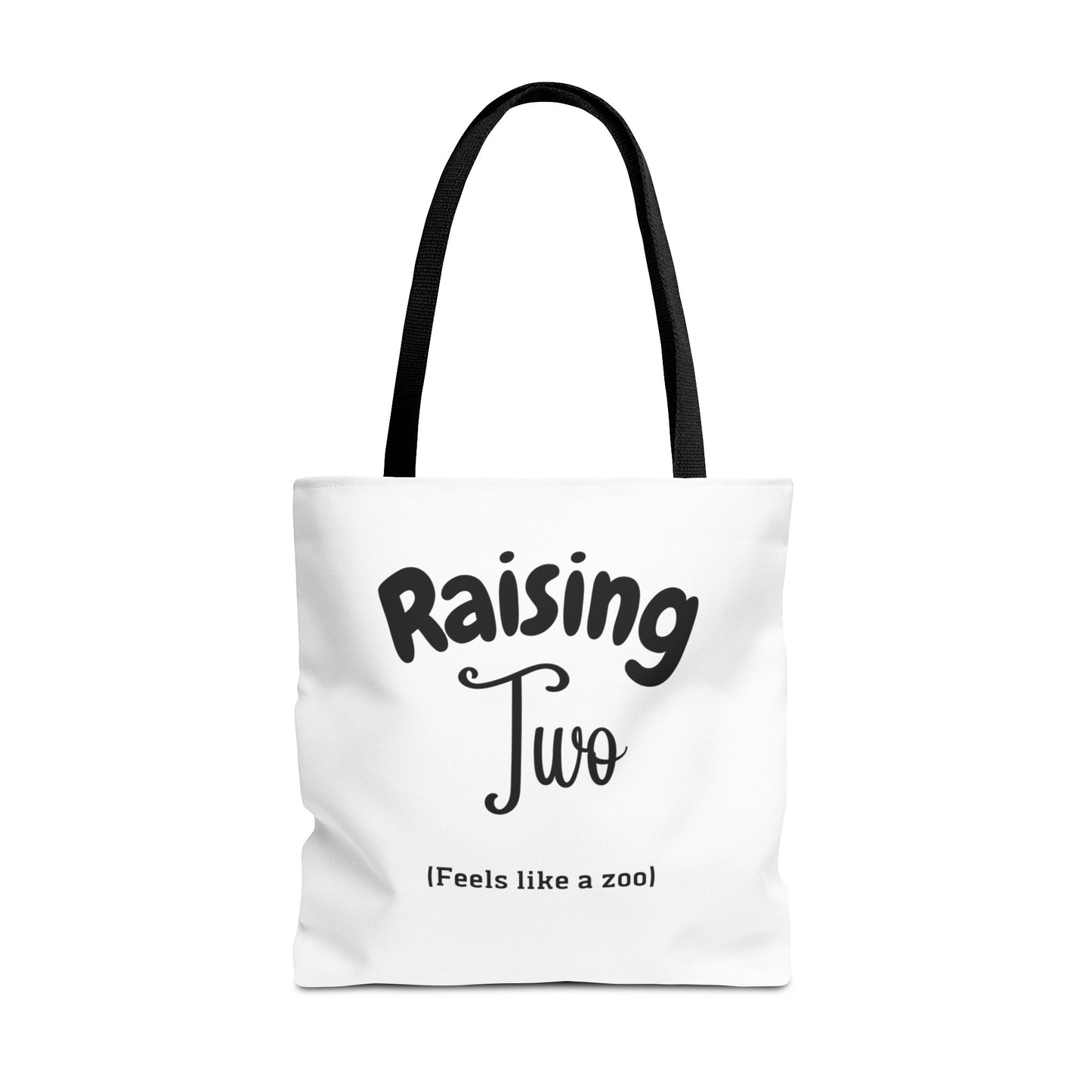 "Raising Two (Feels Like a Zoo)" White Tote