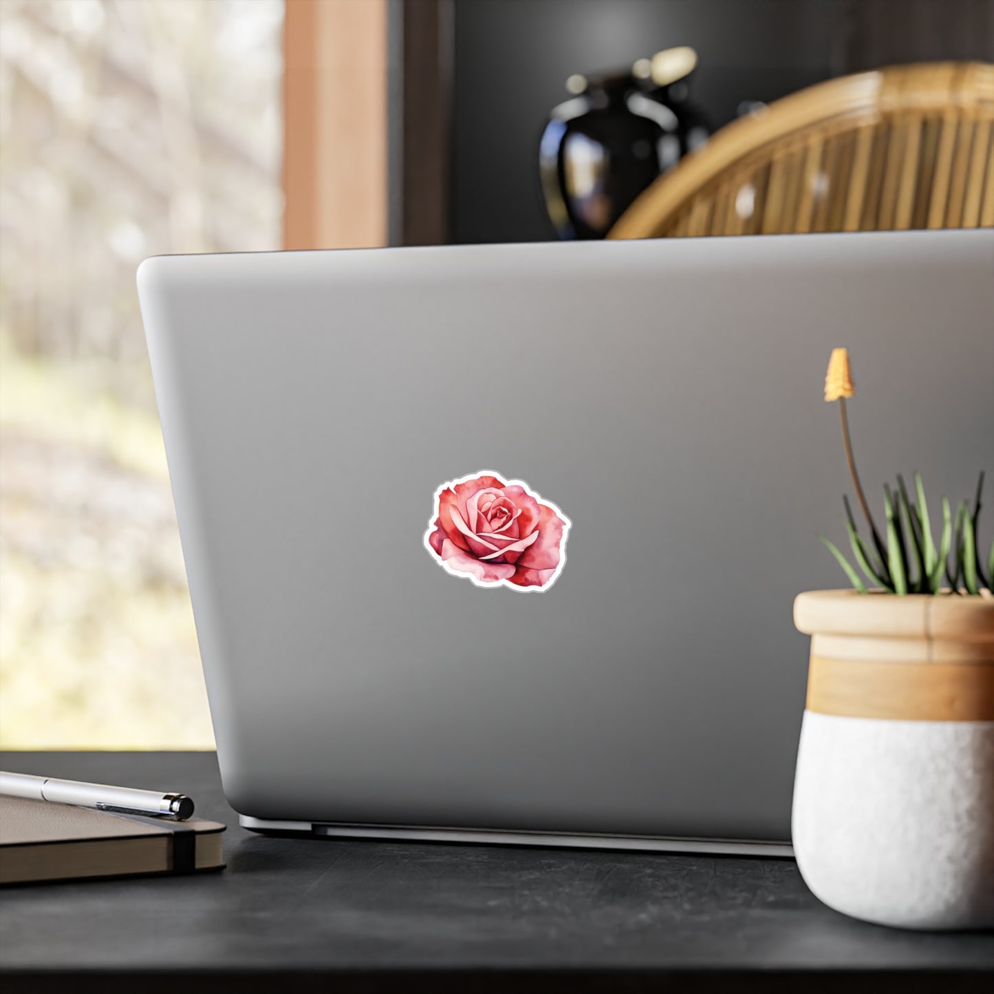 Red Rose Kiss-Cut Vinyl Decal