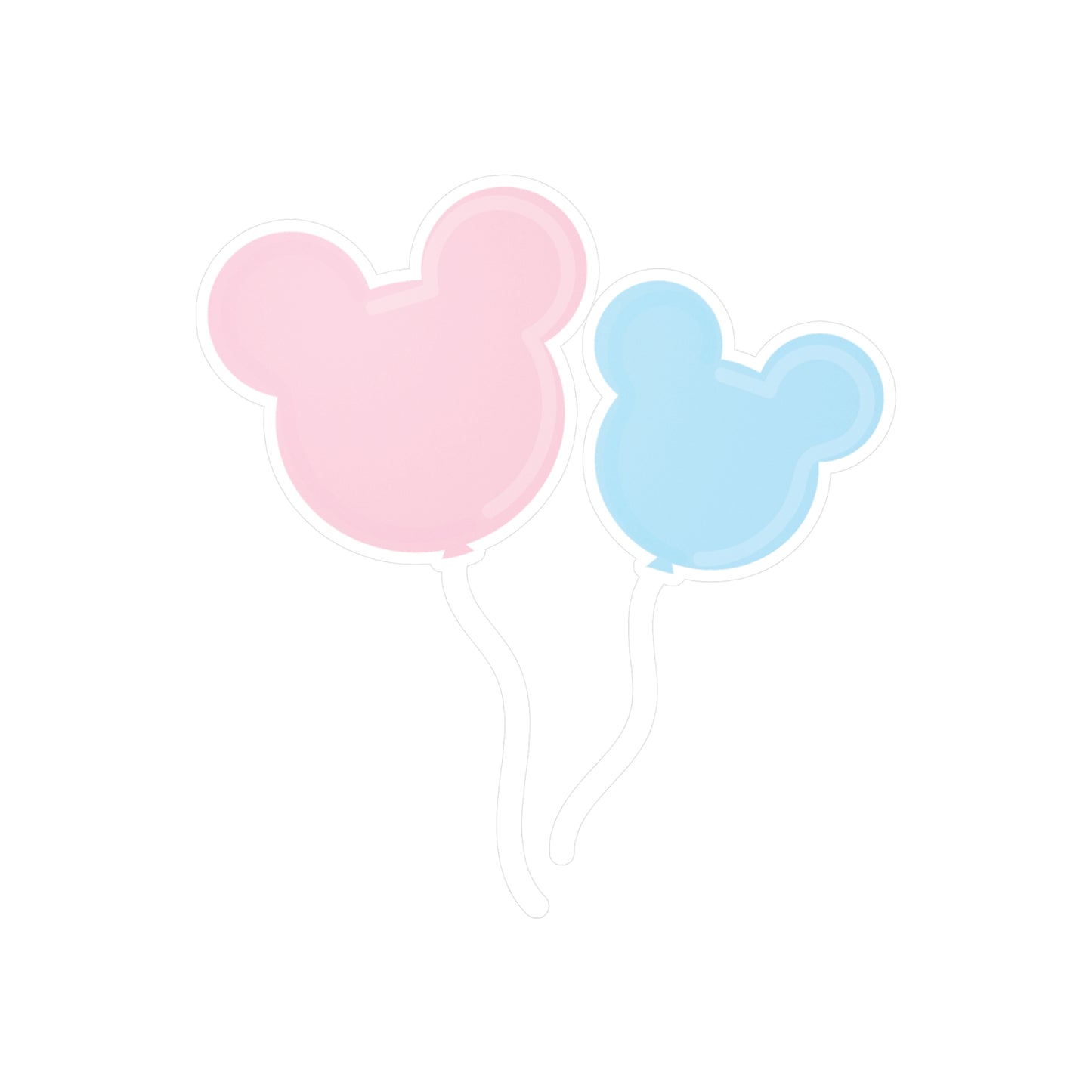 Pink and Blue Mouse Balloons Kiss-Cut Vinyl Decal