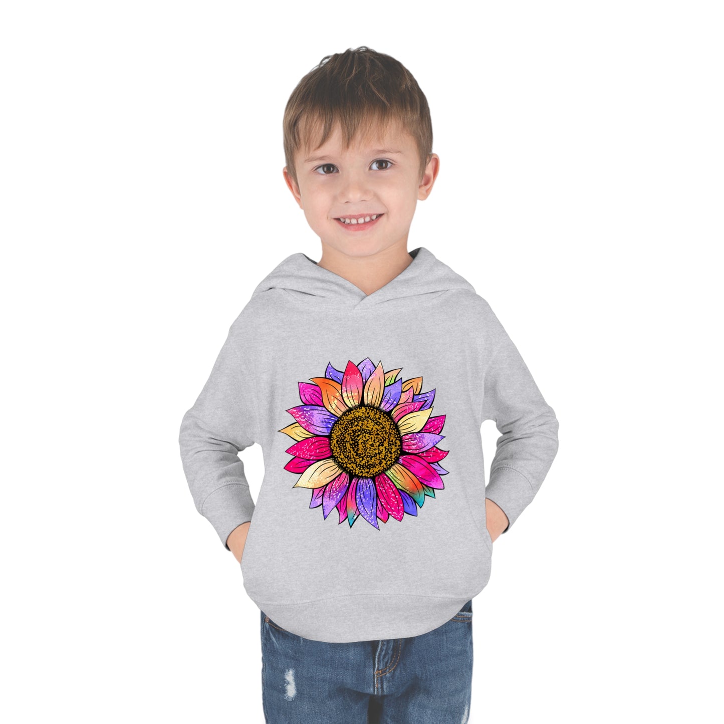 Colorful Sunflower Toddler Pullover Fleece Hoodie